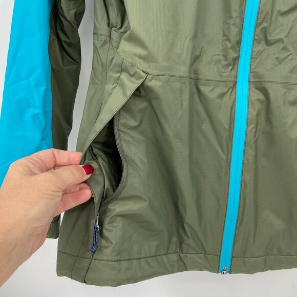 Merrell Softshell Jacket Womens Size S Olive Green Blue Hooded Lightweight - Picture 5 of 11